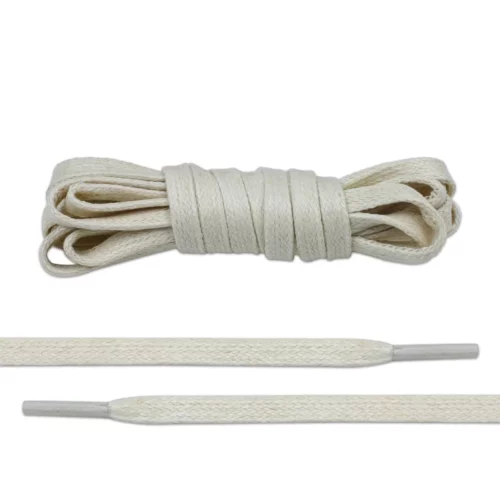 Beige Thin Waxed Boot Shoe Laces