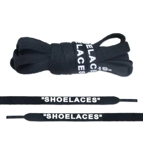 Black Flate Off-White Style “SHOELACES”