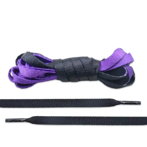 Black Purple Black Two-Tone Splice Shoe Laces
