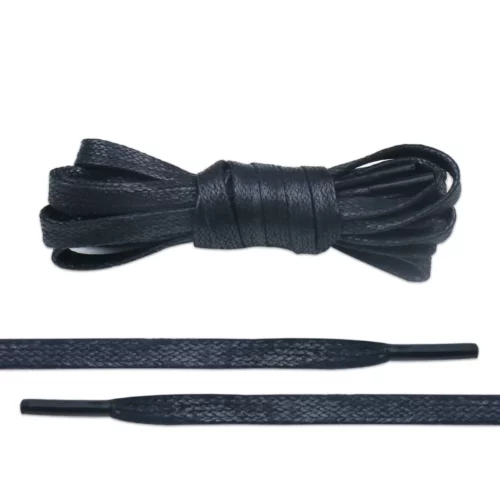 Black Thin Waxed Boot Shoe Laces