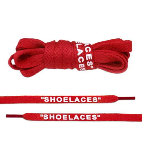 Bright red Flate Off-White Style “SHOELACES”