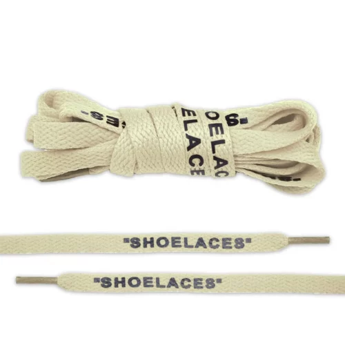 Cream-yellow Flate Off-White Style”SHOELACES”