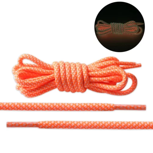 Fluorescent Orange Rope Glow-in-the-dark Shoe Laces