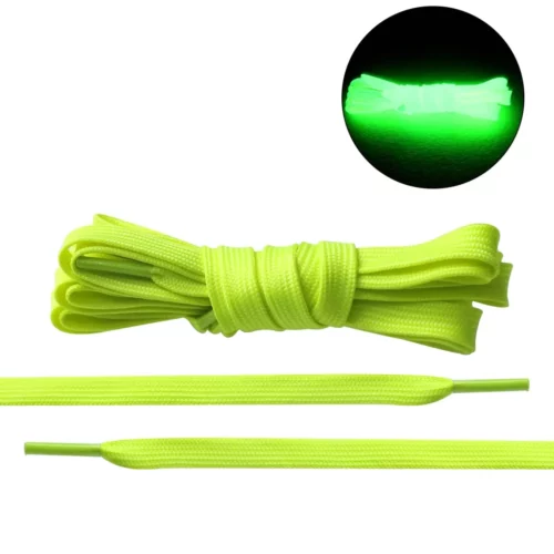 Fluorescent Yellow Flate Glow-in-the-dark Shoe Laces