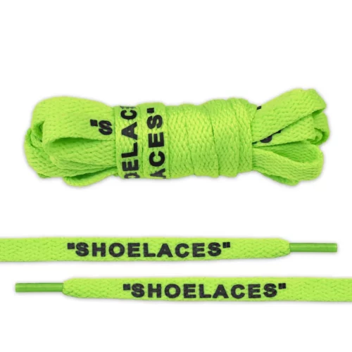 Fluorescent green Flate Off-White Style”SHOELACES”