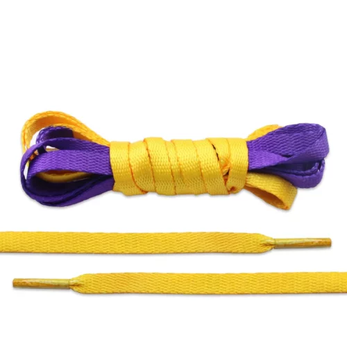 Golden Purple Golden Yellow Two-Tone Splice Shoe Laces