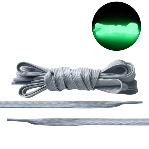 Gray Flate Glow-in-the-dark Shoe Laces