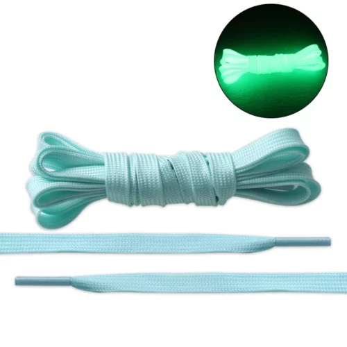 Light Blue Flate Glow-in-the-dark Shoe Laces