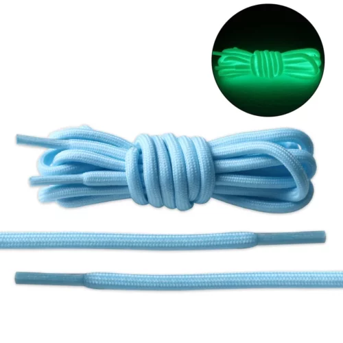 Light Blue Rope Glow-in-the-dark Shoe Laces