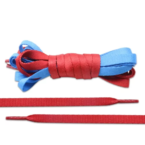 Red Light Blue Red Two-Tone Splice Shoe Laces
