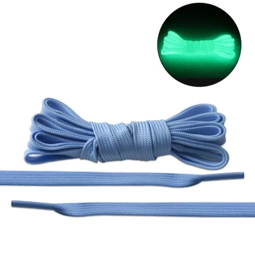 Sky Blue Flate Glow-in-the-dark Shoe Laces