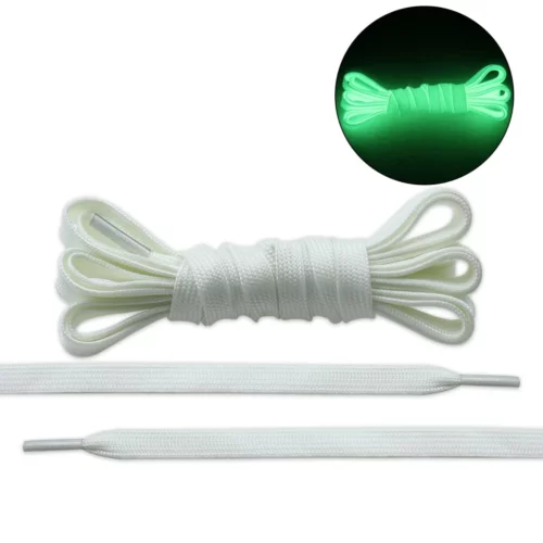 White Flate Glow-in-the-dark Shoe Laces