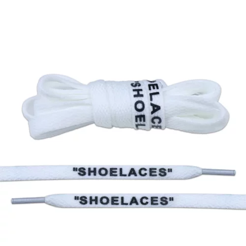 White Flate Off-White Style “SHOELACES”