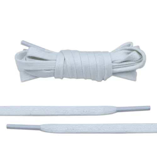 White Thin Waxed Boot Shoe Laces