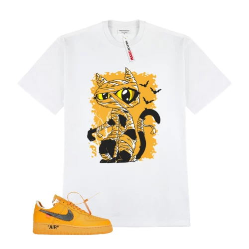 Nike Force 1 Low OFF WHITE University Gold Metallic Silver Matching Apparel Collection