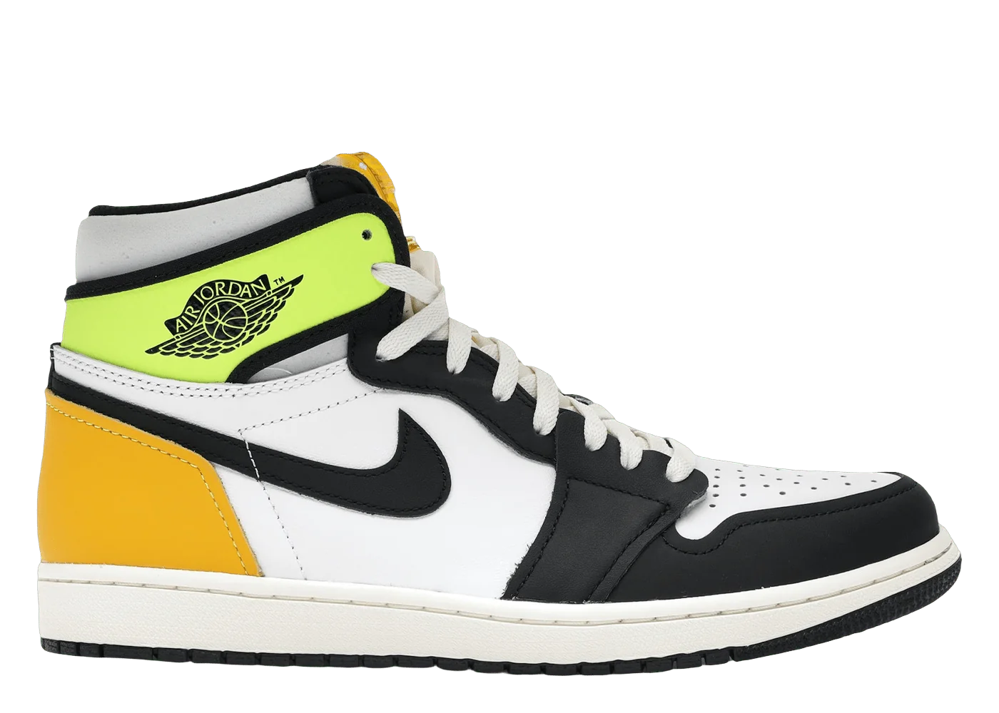 Air Jordan 1 Retro High White Black Volt University Gold