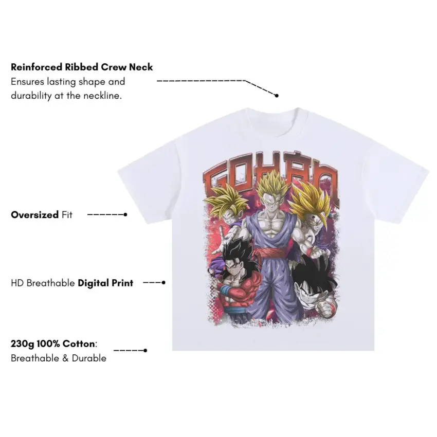 Ascended Warrior Wrath Oversized White Graphic Tee - Image 5