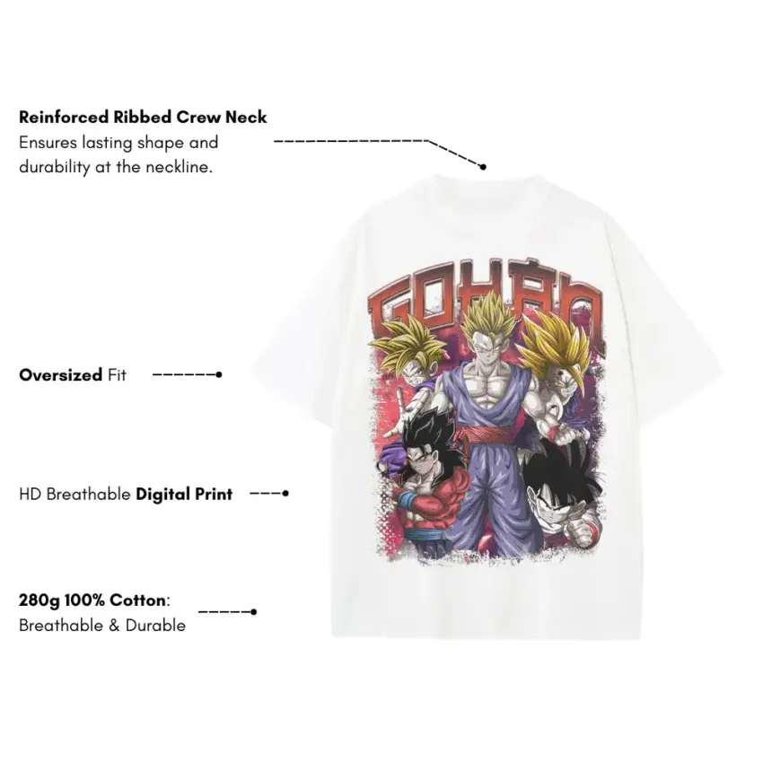 Ascended Warrior Wrath Heavyweight Oversized White Graphic Tee - Image 2