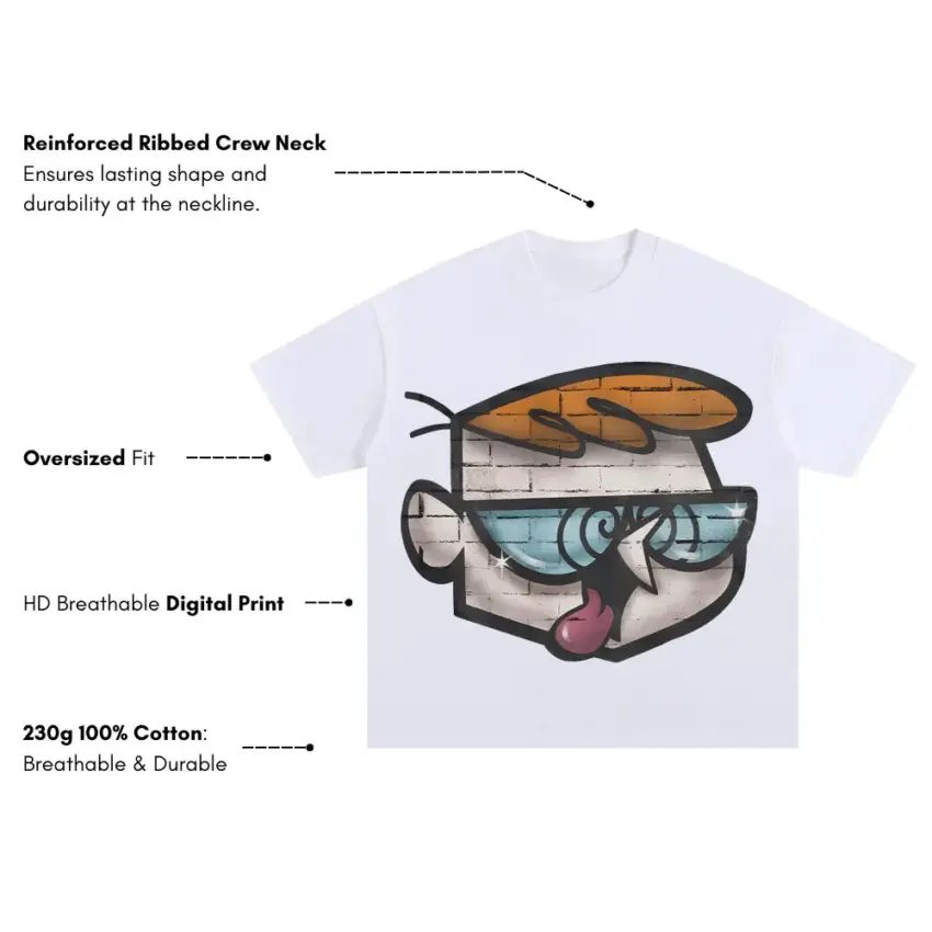 Boy Genius Oversized White Graphic Tee - Image 5