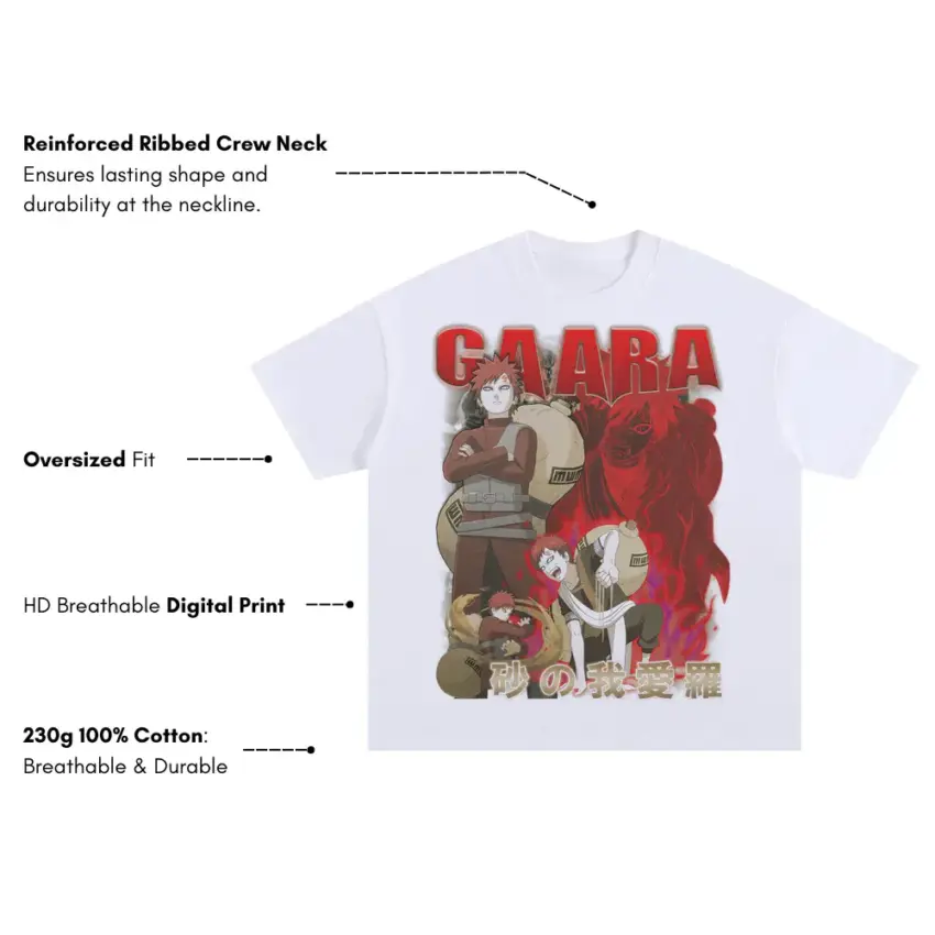 Desert Coffin Jinchuriki Oversized White Graphic Tee - Image 2