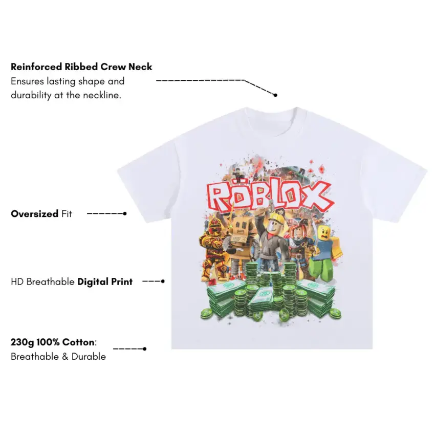 Digital Universe Adventure Oversized White Graphic Tee - Image 2