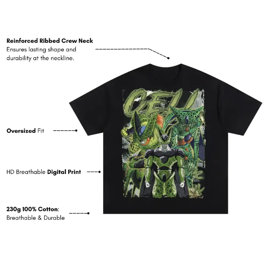 Dragonzord Power Oversized Black Graphic Tee - Image 2