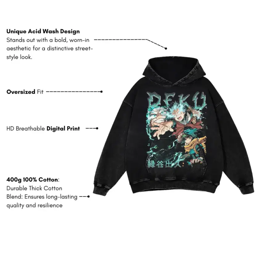 Go Beyond Plus Ultra Aicd Wash Oversized Hoodie - Image 5