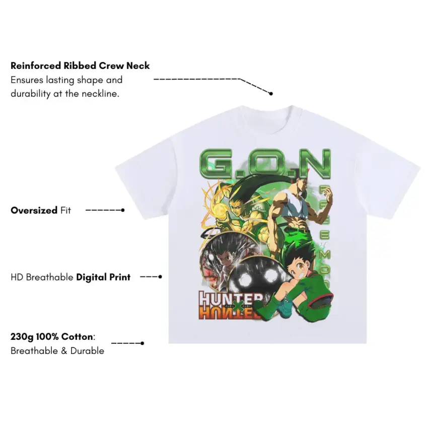 Hunter And Friend Oversized White Graphic Tee - Image 5