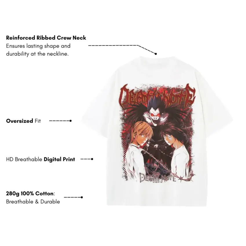 Justice And Deception Heavyweight Oversized White Graphic Tee - Image 5