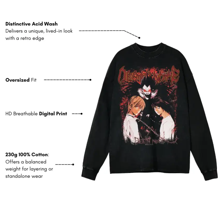 Kira Versus L Aicd Wash Oversized Long Sleeve Shirt - Image 5