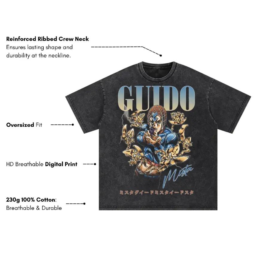 Pistols Of The Spider Verse Oversized Acid Wash T-shirt - Image 5