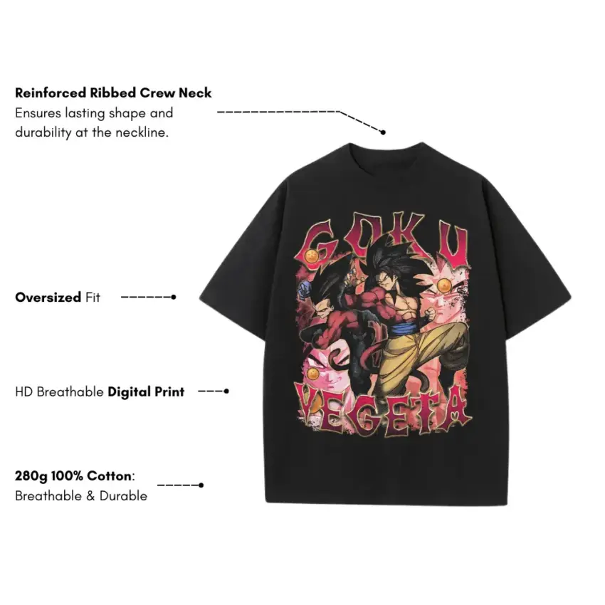 Rivalry Of Ages Heavyweight Oversized Black Graphic Tee - Image 5
