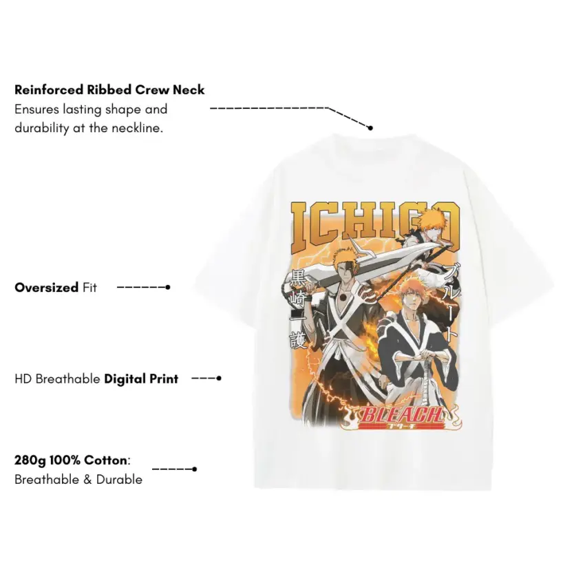 Soul Reaper Odyssey Heavyweight Oversized White Graphic Tee - Image 5