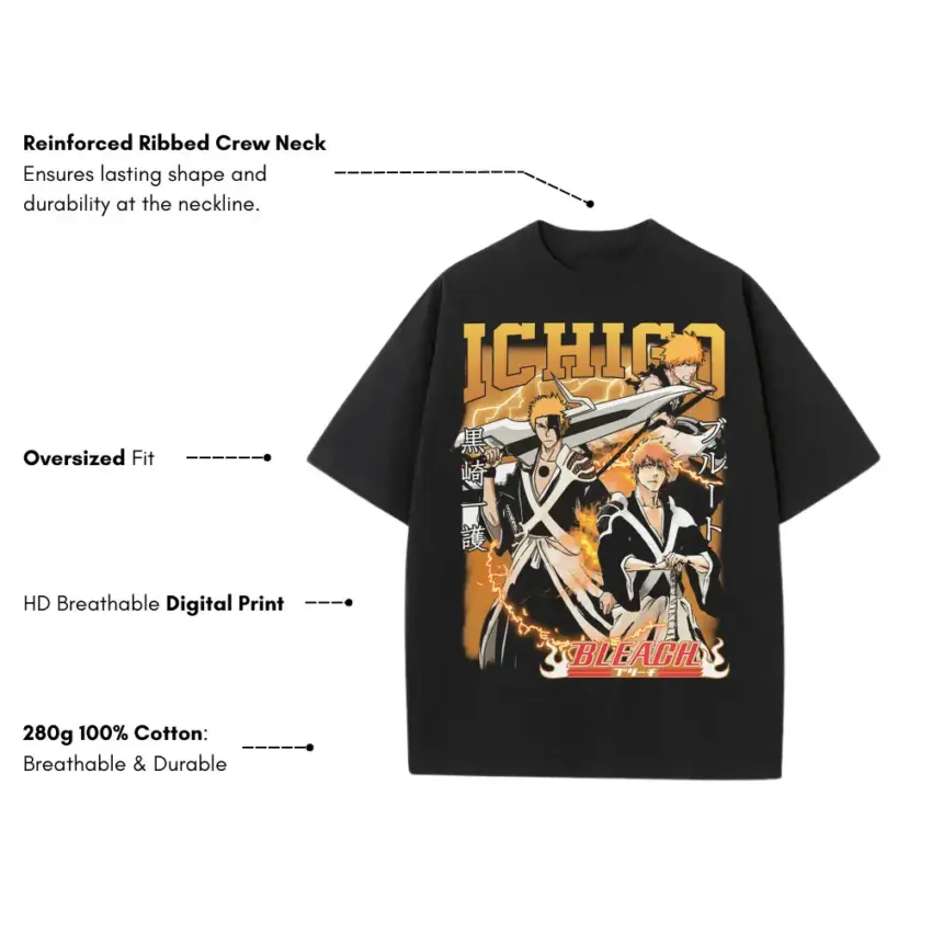 Substitute Soul Reaper Heavyweight Oversized Black Graphic Tee - Image 5