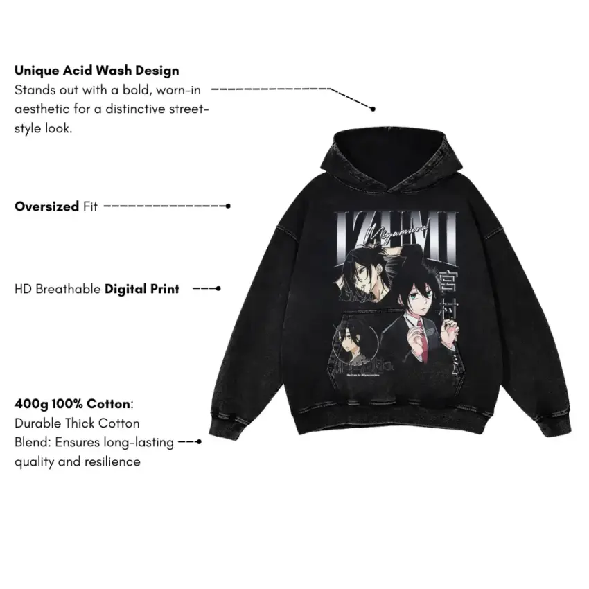 Ten Shadows Technique Aicd Wash Oversized Hoodie - Image 5