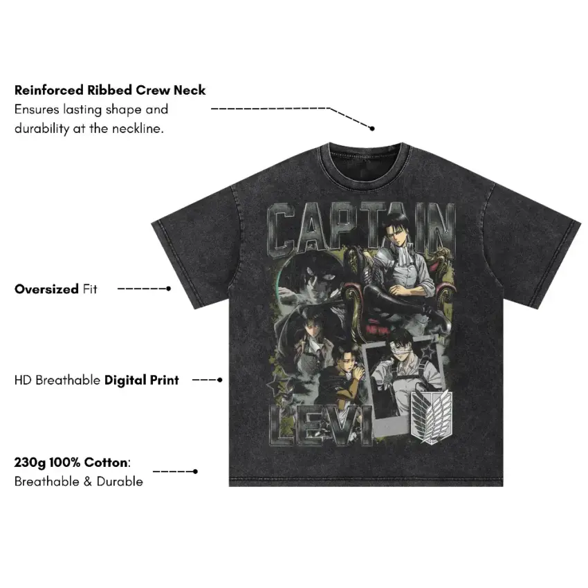 The Devil Of Tekkadan Oversized Acid Wash T-shirt - Image 2