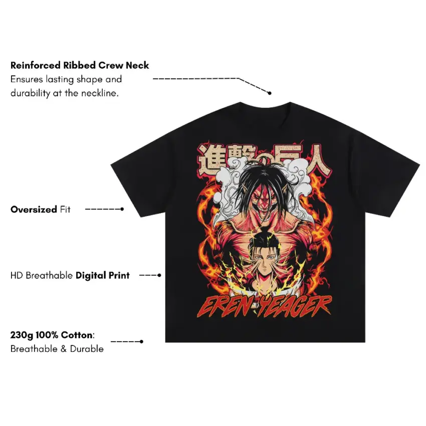 The Final Titan Oversized Black Graphic Tee - Image 5