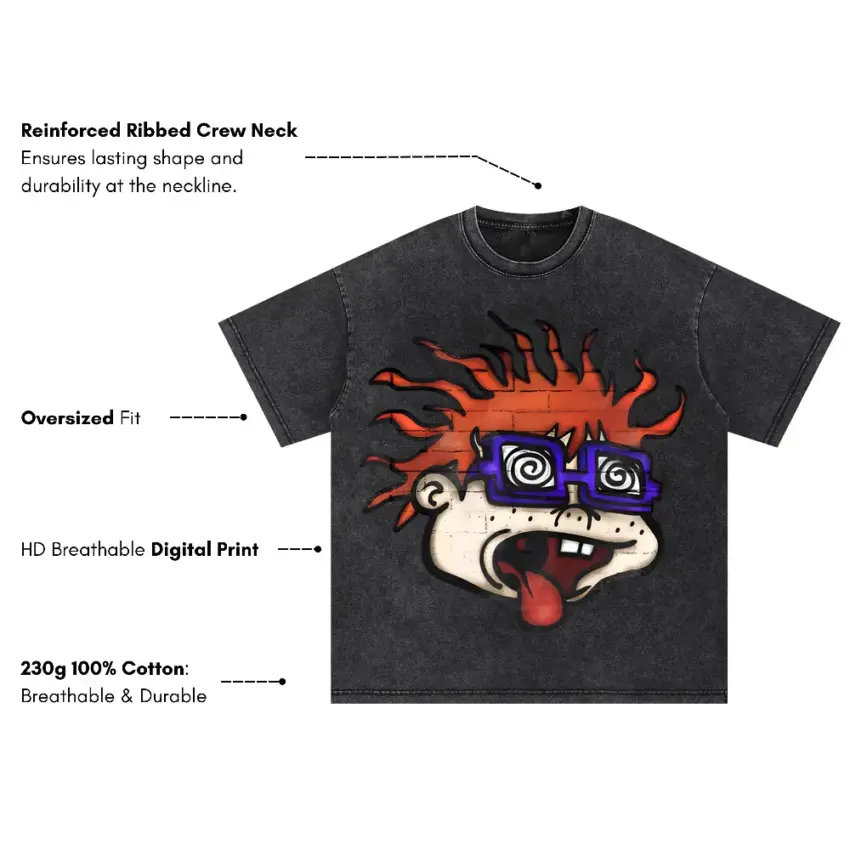 Wild Child Oversized Acid Wash T-shirt - Image 5