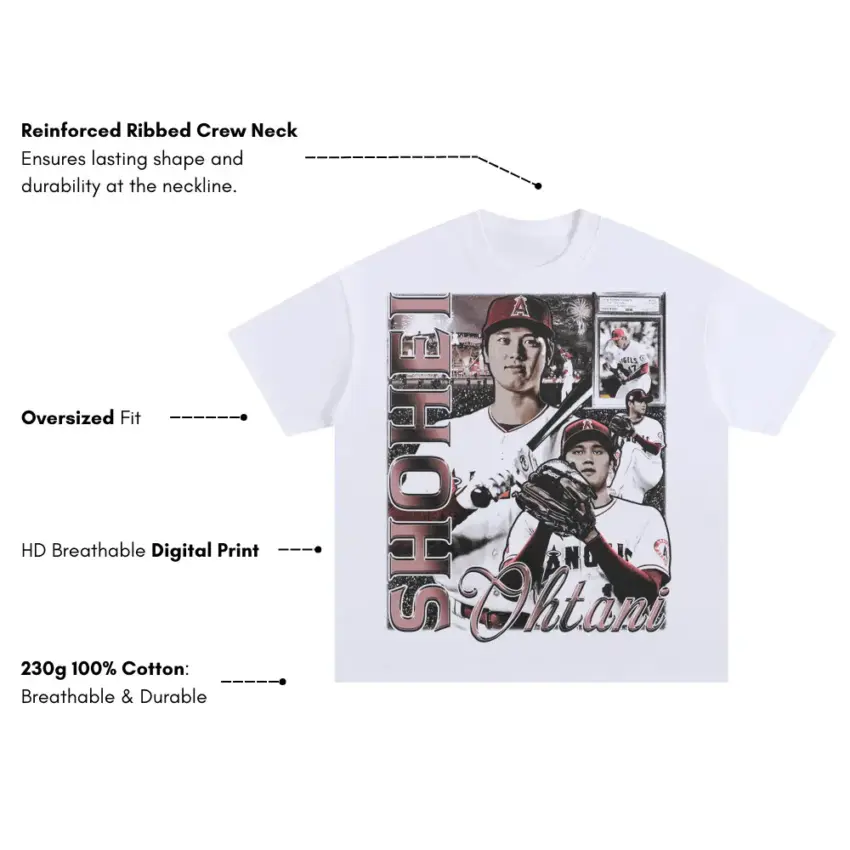 Shohei Ohtani Angel Greatness Oversized White Graphic Tee - Image 2
