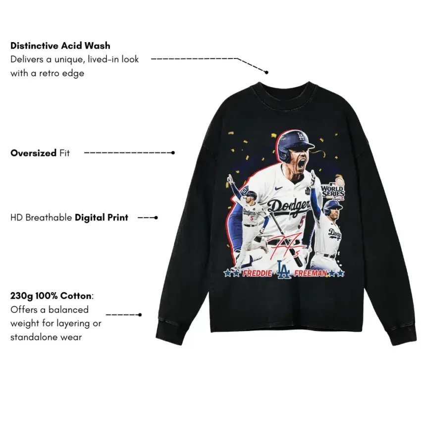 Walker Buehler LA Ace Aicd Wash Oversized Long Sleeve Shirt - Image 2