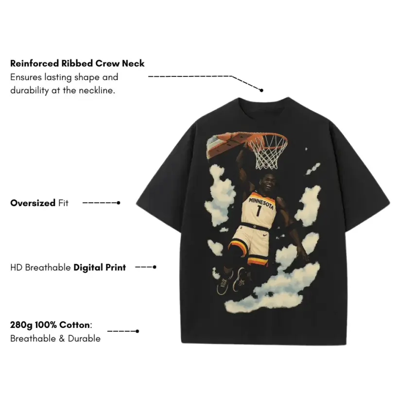Ja Morant Flight 12 Grizzlies Heavyweight Oversized Black Graphic Tee - Image 5