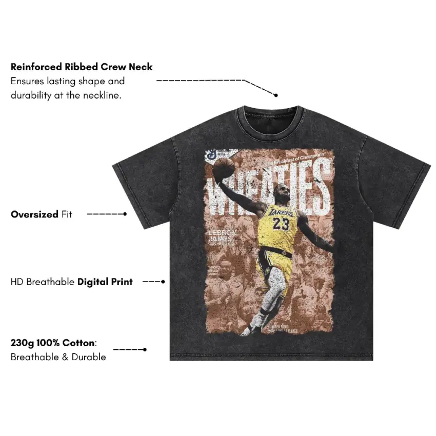 Michael Jordan Wheaties Box Legend Oversized Acid Wash T-shirt - Image 5