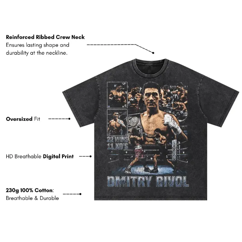 Dmitry Bivol The Champion Oversized Acid Wash T-shirt - Image 5