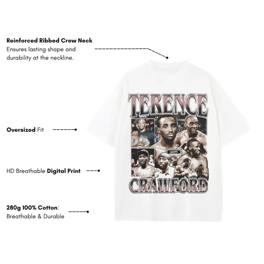 Terence The Hunter Crawford Heavyweight Oversized White Graphic Tee - Image 2
