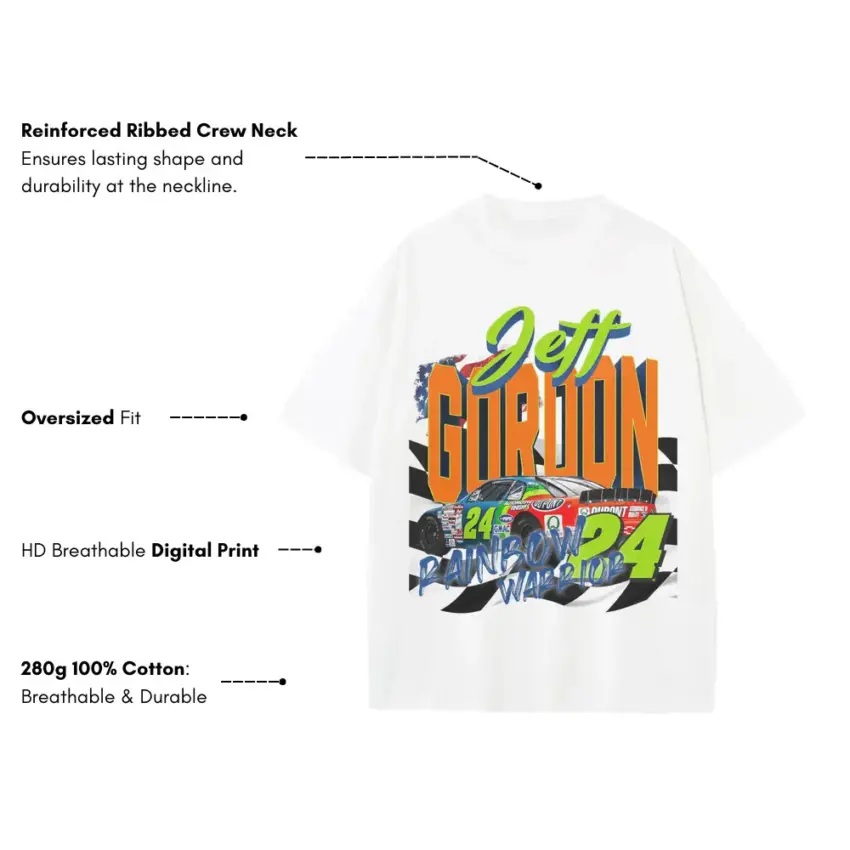 Graffiti Gordon 24 Heavyweight Oversized White Graphic Tee - Image 4