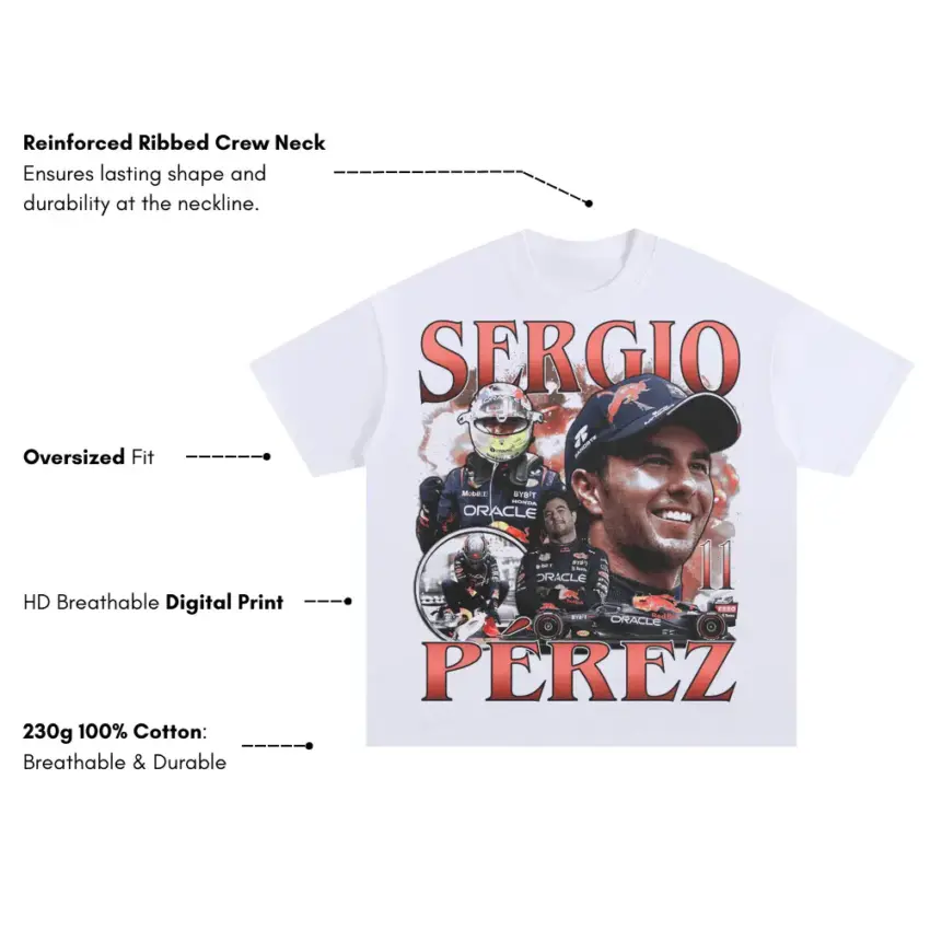 Oracle Perez Portrait Oversized White Graphic Tee - Image 2
