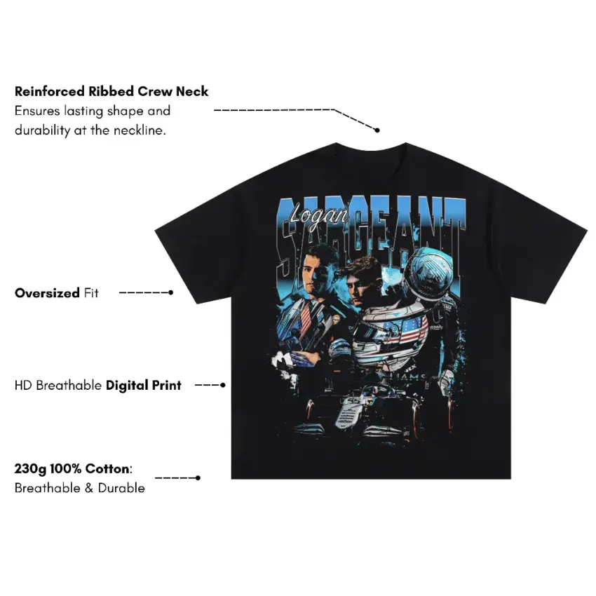 Schumacher The Red Champion Oversized Black Graphic Tee - Image 5
