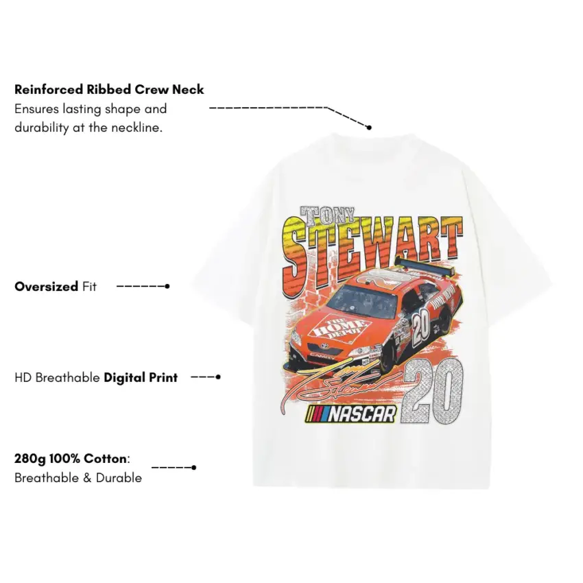 Smoke Rises Stewart 20 Heavyweight Oversized White Graphic Tee - Image 5