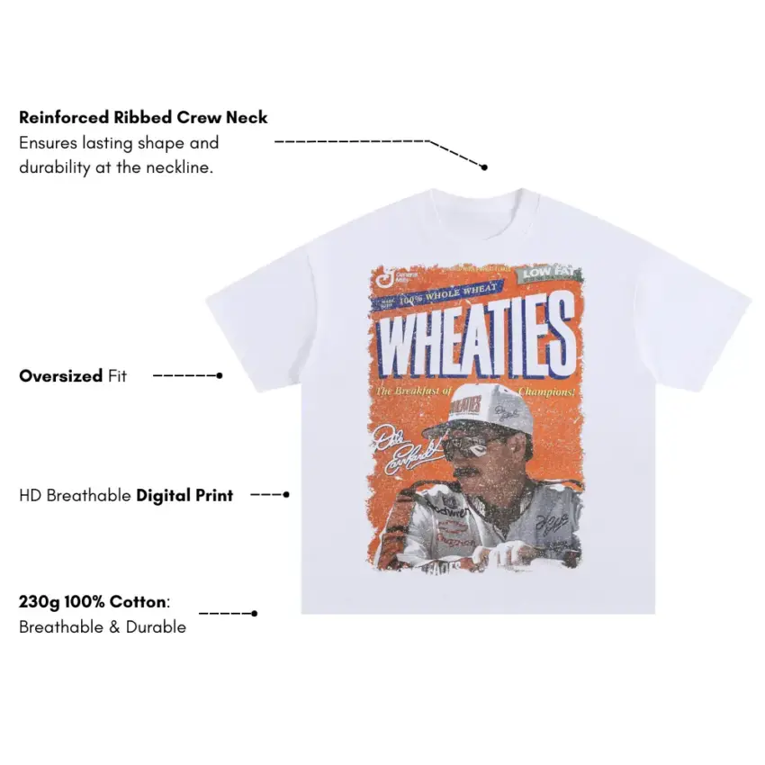 Wendell Scott The Pioneer Oversized White Graphic Tee - Image 2