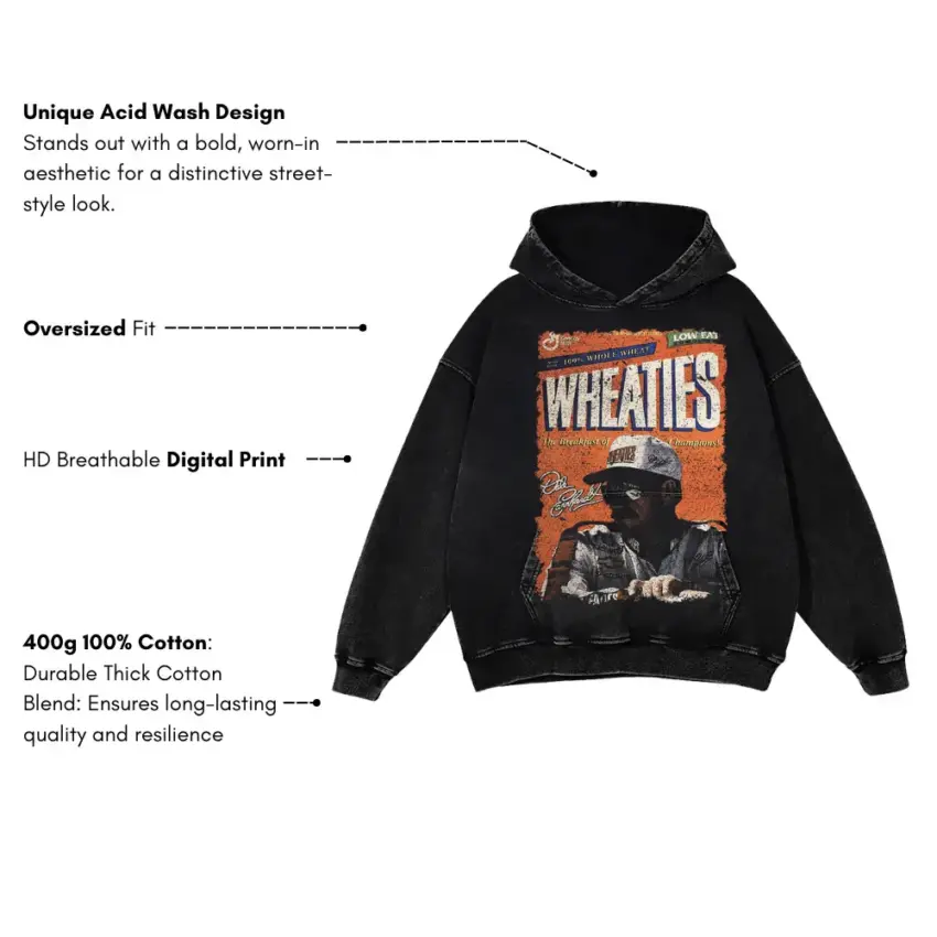 Wheaties Wendell Scott Pioneer Aicd Wash Oversized Hoodie - Image 5